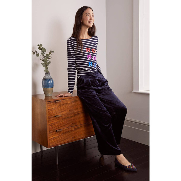 BODEN Christmas Breton Shirt (US/6) - Picture 1 of 5